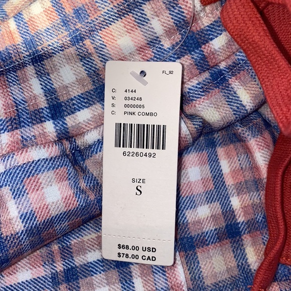 Anthropologie Kachel high waist blue white and pink plaid shorts size S NWT - Picture 12 of 15